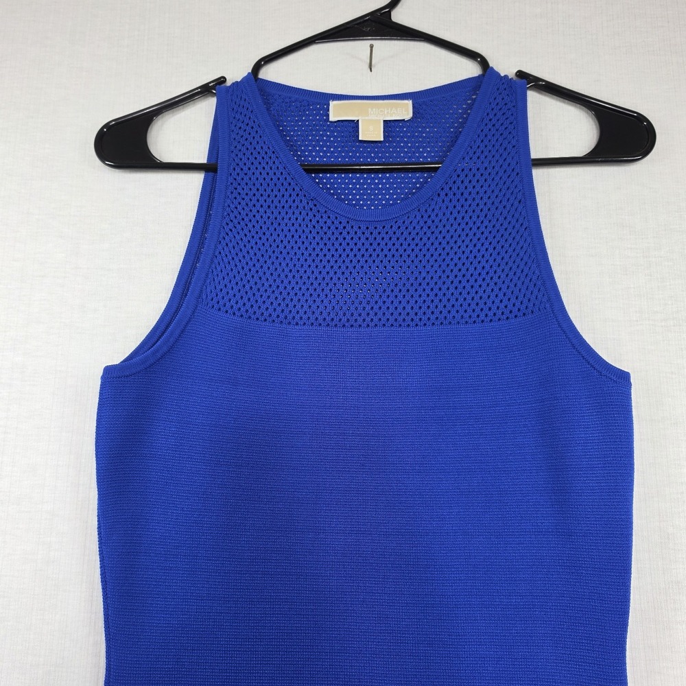 Michael Kors Royal Blue Sleeveless Bodycon Dress Size S Preppy Modern Date Night - Picture 2 of 13